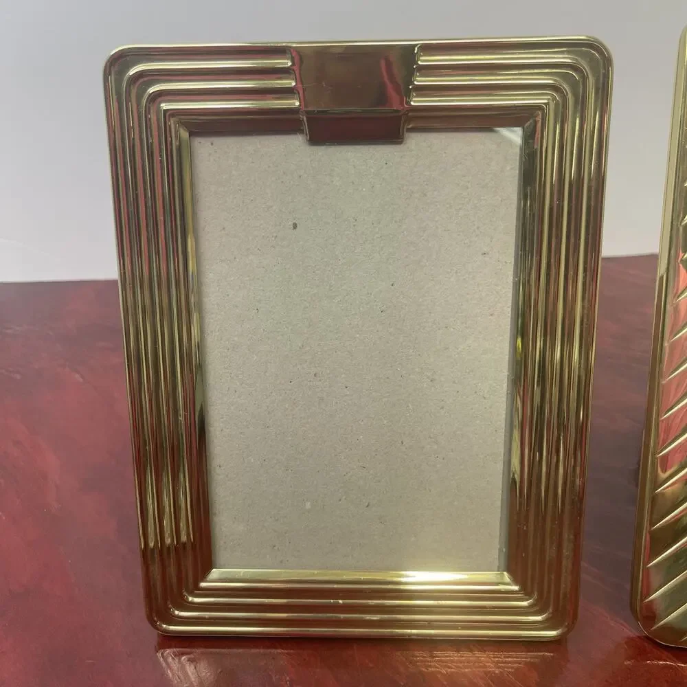 Set Of 2 Vintage Solid Brass Picture Frames – 5x7”
